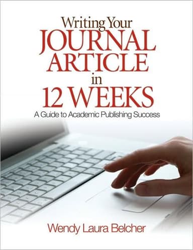 Writing your journal article in twelve weeks cover