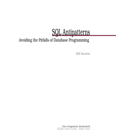 SQL antipatterns cover