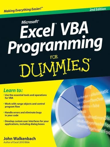 Excel VBA Programming For Dummies cover