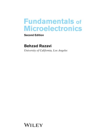 Fundamentals of microelectronics cover