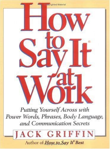 How to say it at work cover