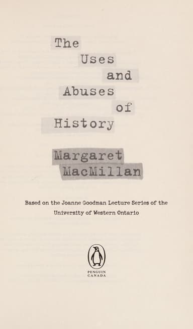 The uses and abuses of history cover