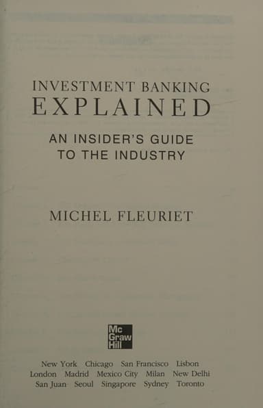 Investment banking explained cover