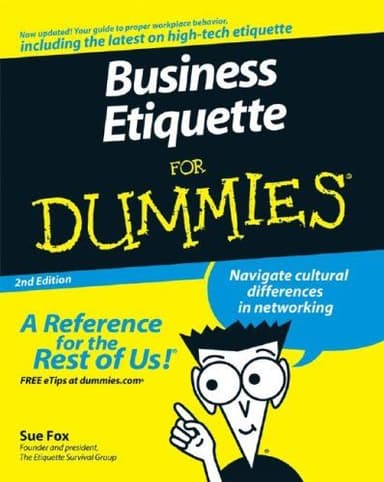Business Etiquette For Dummies (For Dummies (Business & Personal Finance)) cover