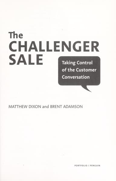 The challenger sale cover