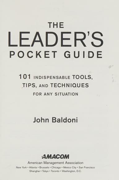 The leader's pocket guide cover