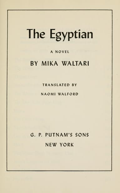 Sinuhe egyptiläinen cover