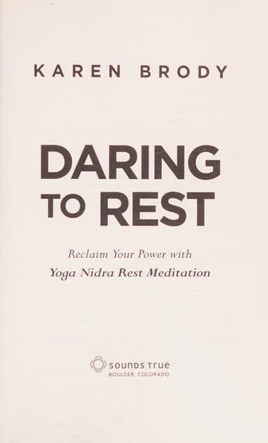 Daring to rest cover