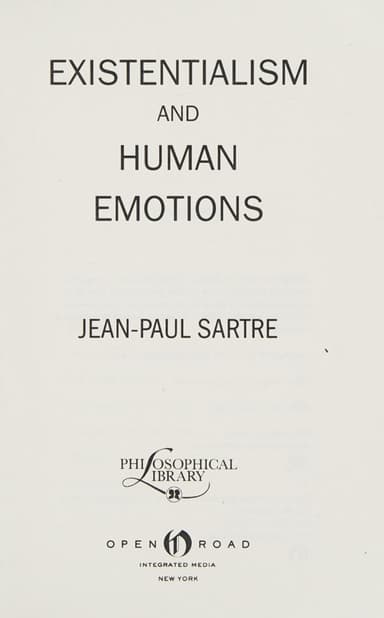 Existentialism and human emotions cover