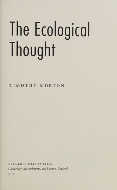 The ecological thought cover