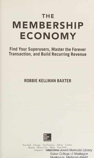The membership economy cover
