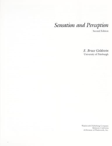 Sensation and perception cover