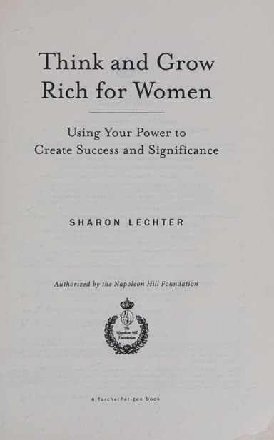 Think and grow rich for women cover