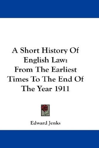 A short history of English law cover