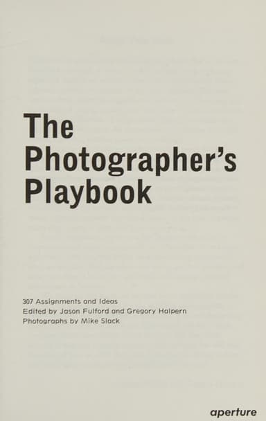 The photographer's playbook cover