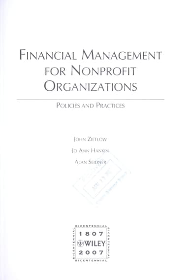 Financial management for nonprofit organizations cover