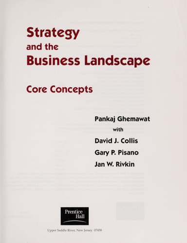 Strategy and the business landscape cover