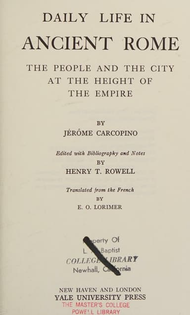 Daily Life in Ancient Rome cover