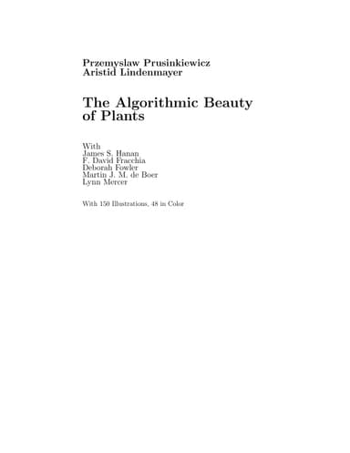 The algorithmic beauty of plants cover