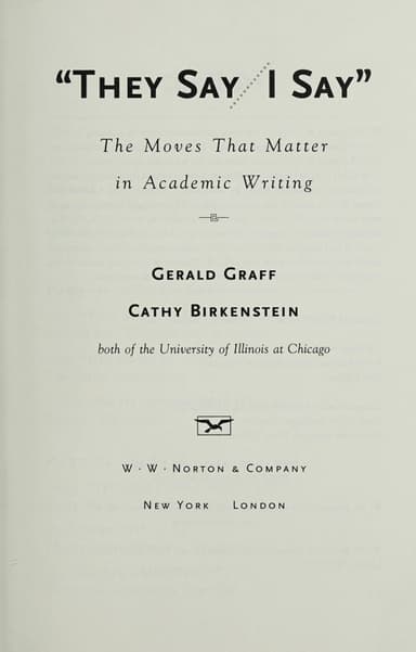 "They Say / I Say" cover