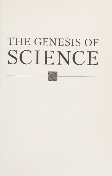 The genesis of science cover