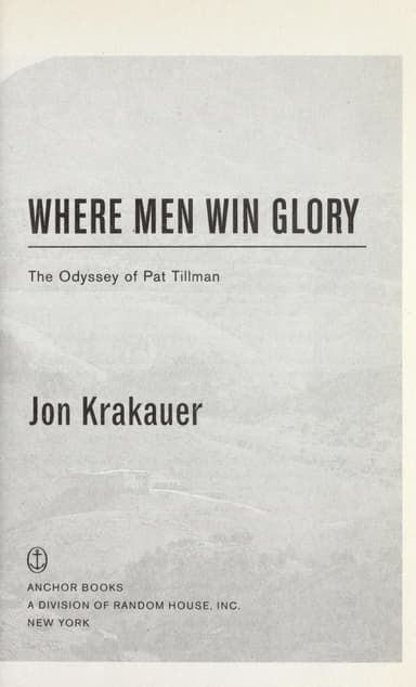 Where Men Win Glory cover