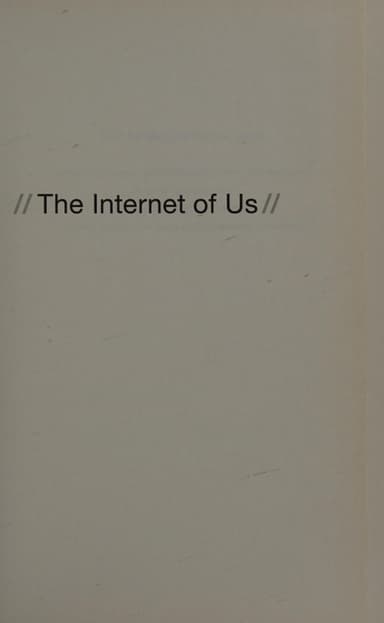 The internet of us cover