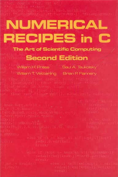 NUMERICAL RECIPES IN C cover