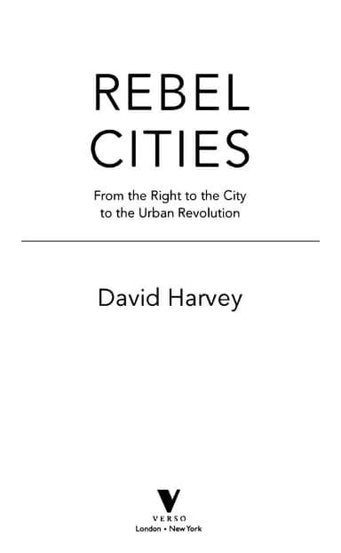 Rebel cities cover