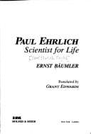 Paul Ehrlich, scientist for life cover