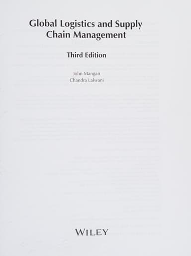 Global Logistics and Supply Chain Management cover