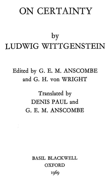 Über Gewissheit cover