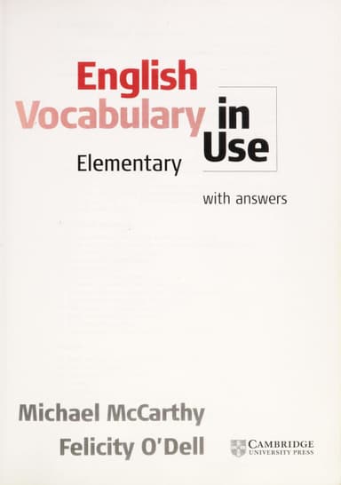 English vocabulary in use cover