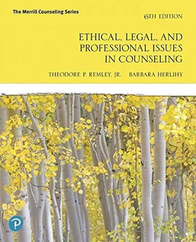 Ethical, Legal, and Professional Issues in Counseling cover