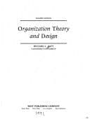 Organization theory and design cover