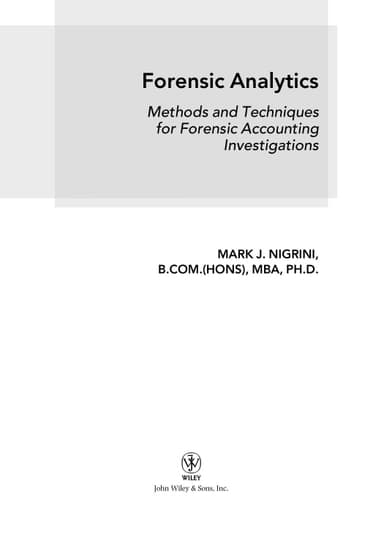 Forensic analytics cover