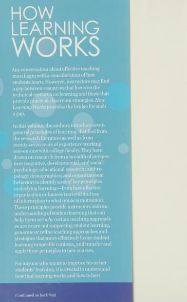 How learning works cover