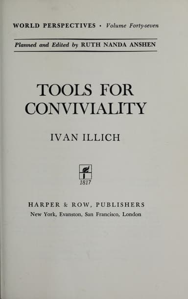 Tools for Conviviality cover