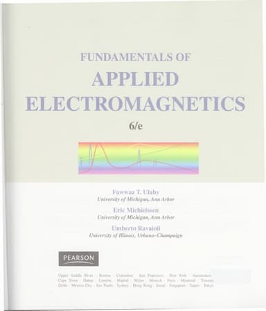 Fundamentals of applied electromagnetics cover