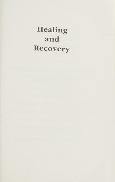 Healing and recovery cover