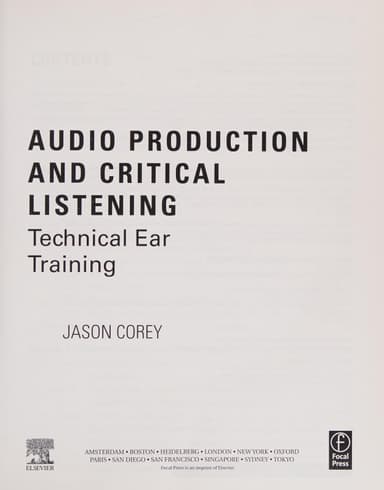 Audio production and critical listening cover