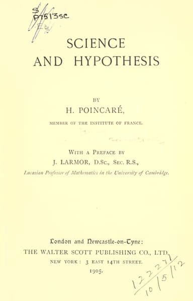 La science et l'hypothèse cover