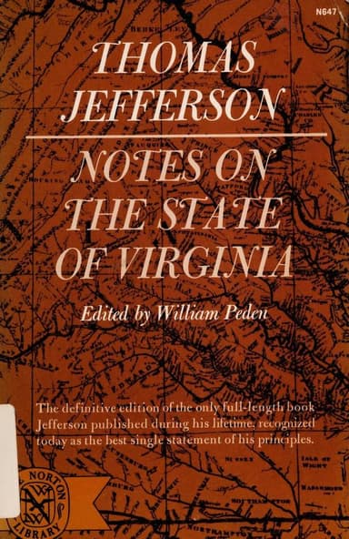 Notes on the state of Virginia cover