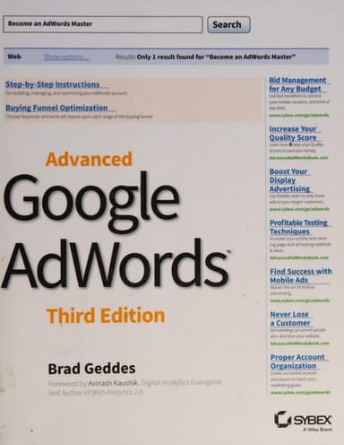 Advanced Google AdWords cover