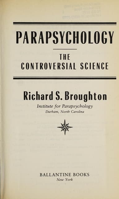 Parapsychology cover