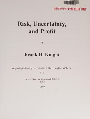 Risk, uncertainty and profit cover