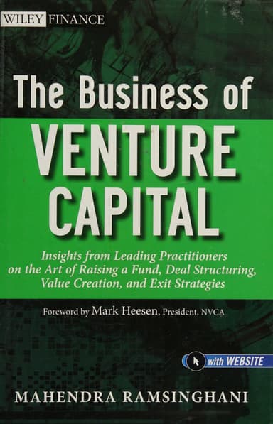 The business of venture capital cover