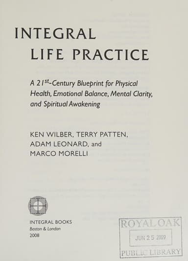 Integral life practice cover