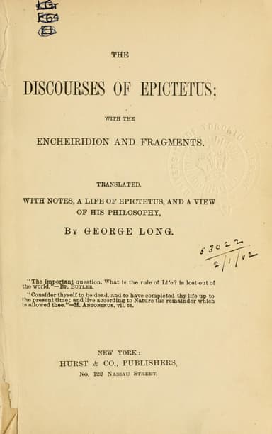 The discourses of Epictetus cover