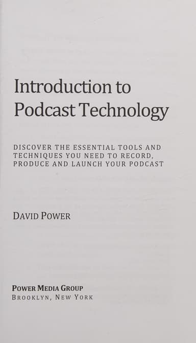 Introduction to Podcast Technology cover